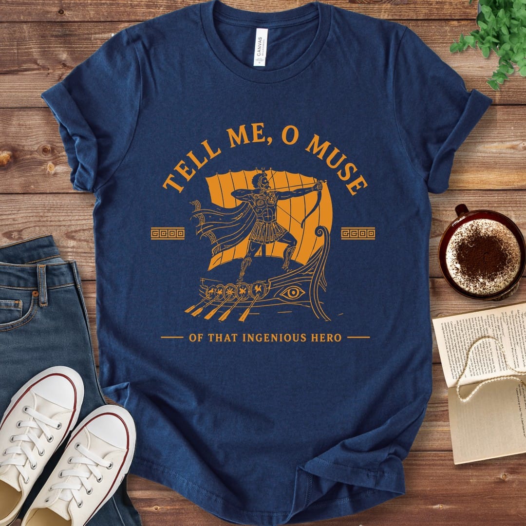 T-Shirt Navy / S Tell Me O Muse Homer's Odyssey T-Shirt