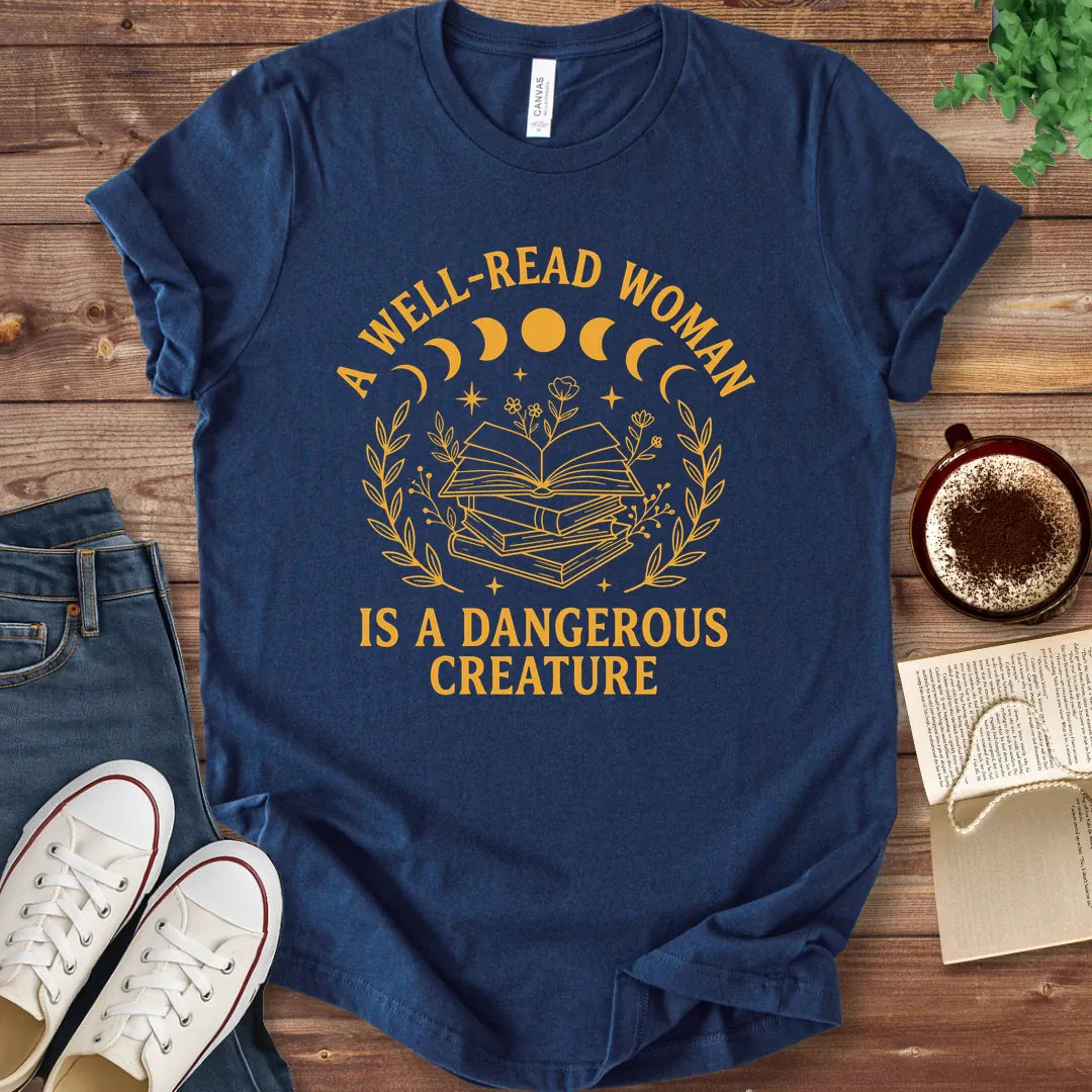 T-Shirt Navy / S Well Read Woman Bookish T-Shirt