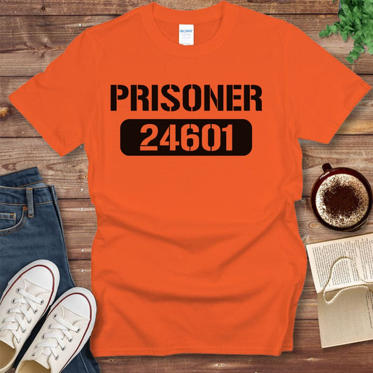 Pride & Pedantry Literary Tees T-shirt Orange / S Prisoner 24601 Shirt – Les Misérables