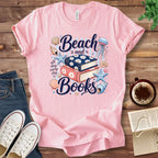 T-Shirt Pink / S Beach and Books Stripes T-Shirt