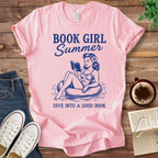T-Shirt Pink / S Book Girl Summer Dive T-Shirt