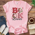 T-Shirt Pink / S Book Lover Faux Patchwork T-Shirt