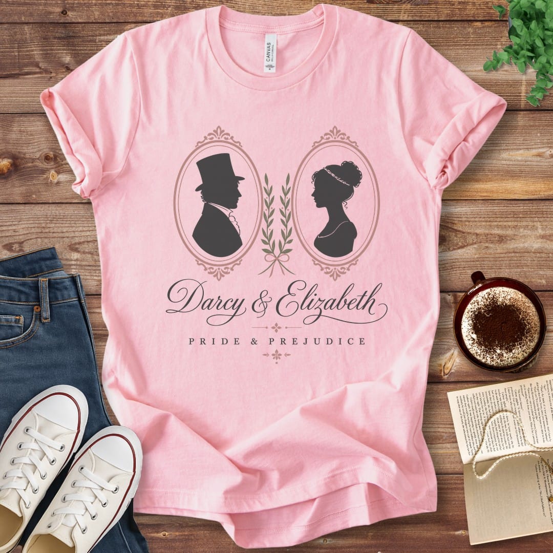 T-Shirt Pink / S Darcy and Elizabeth Silhouettes T-Shirt