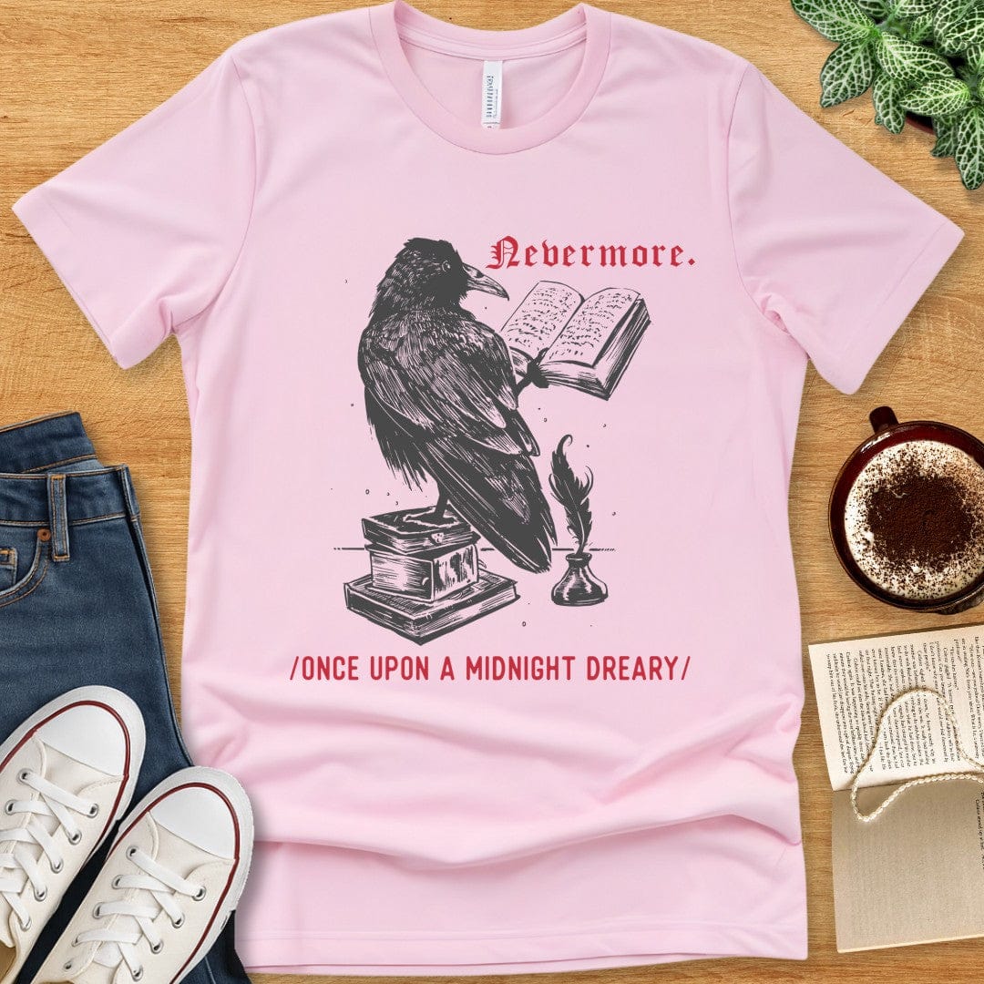 T-Shirt Pink / S Edgar Allan Poe Shirt – The Raven-Inspired Design