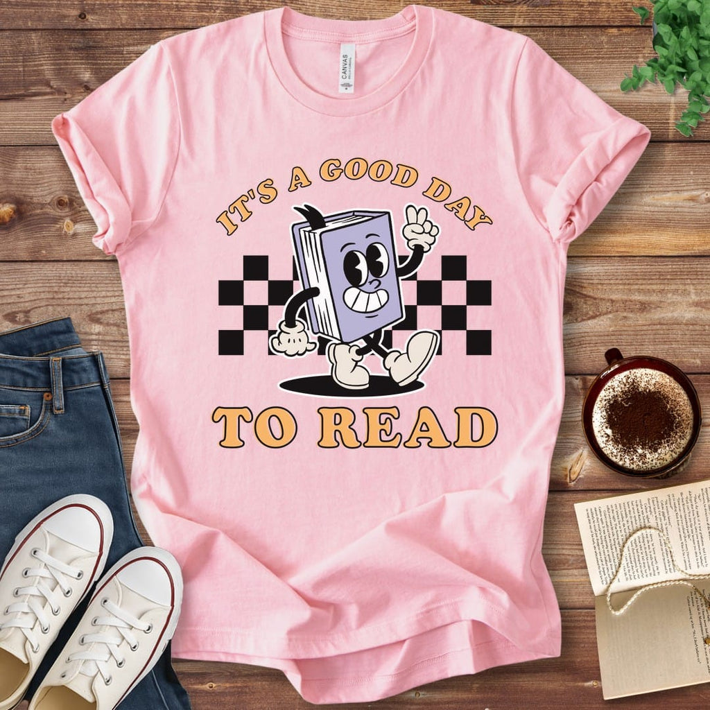 T-Shirt Pink / S It's a Good Day to Read Groovy T-Shirt