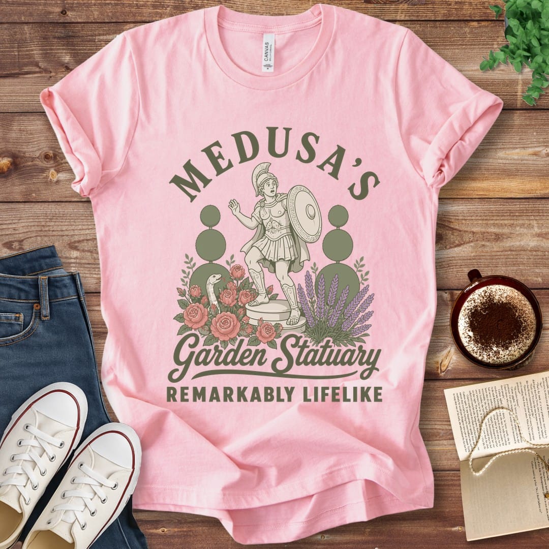 T-Shirt Pink / S Medusa's Garden Statuary Remarkably Lifelike T-Shirt