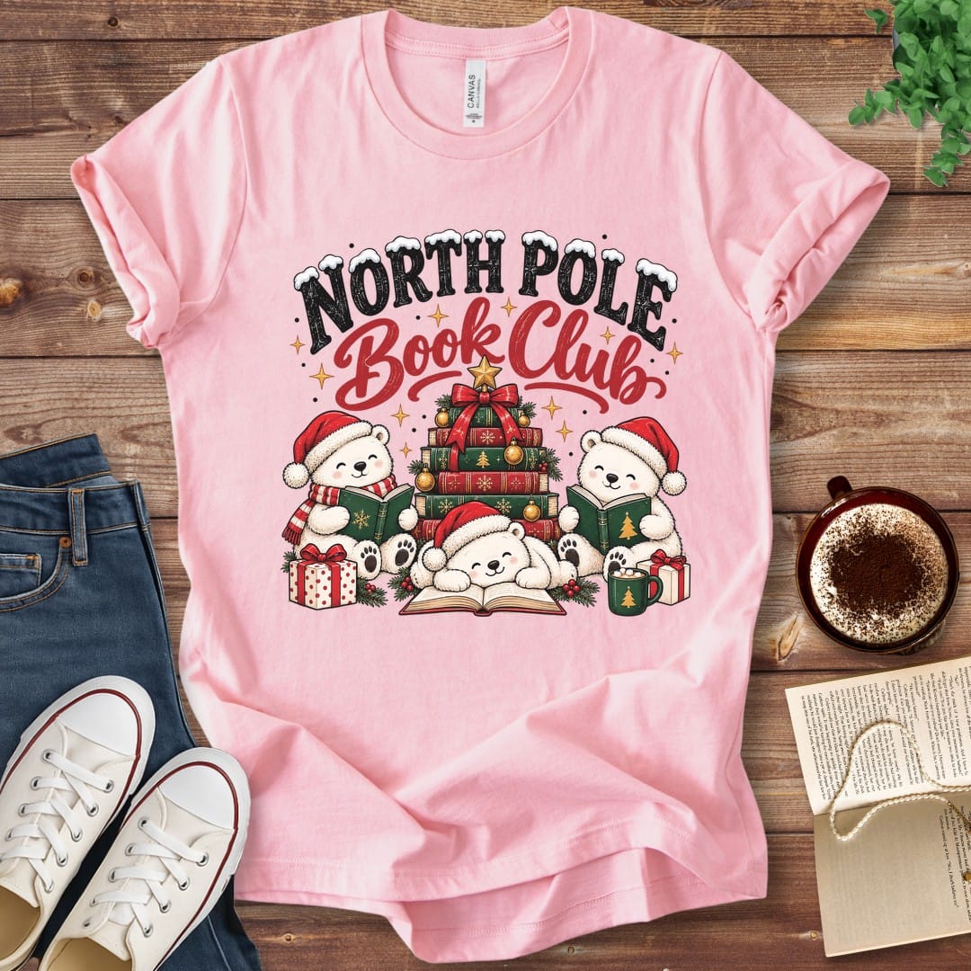 T-Shirt Pink / S North Pole Book Club Polar Bears T-Shirt