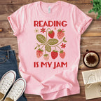 T-Shirt Pink / S Reading is My Jam Strawberries T-Shirt