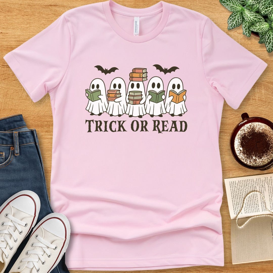 T-Shirt Pink / S Trick or Read Halloween Shirt