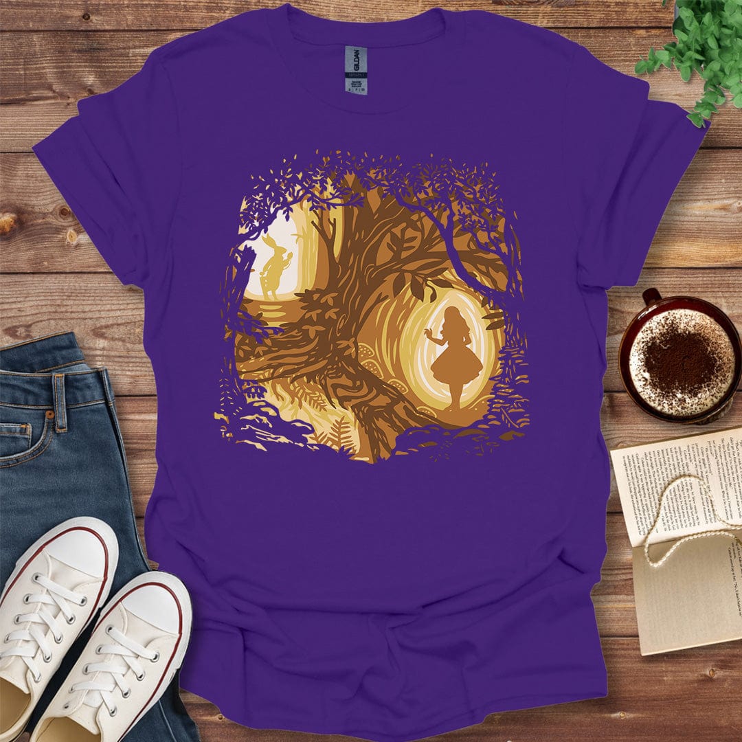Printful T-shirt Purple / S Alice in Wonderland Shirt