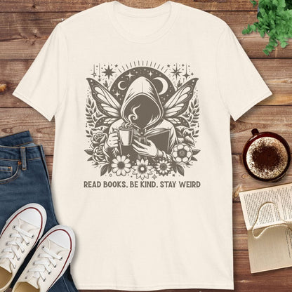 Printful T-shirt Read Books Be Kind Stay Weird Shirt