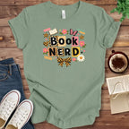 T-Shirt Sage / S Book Nerd Leopard Print Shirt