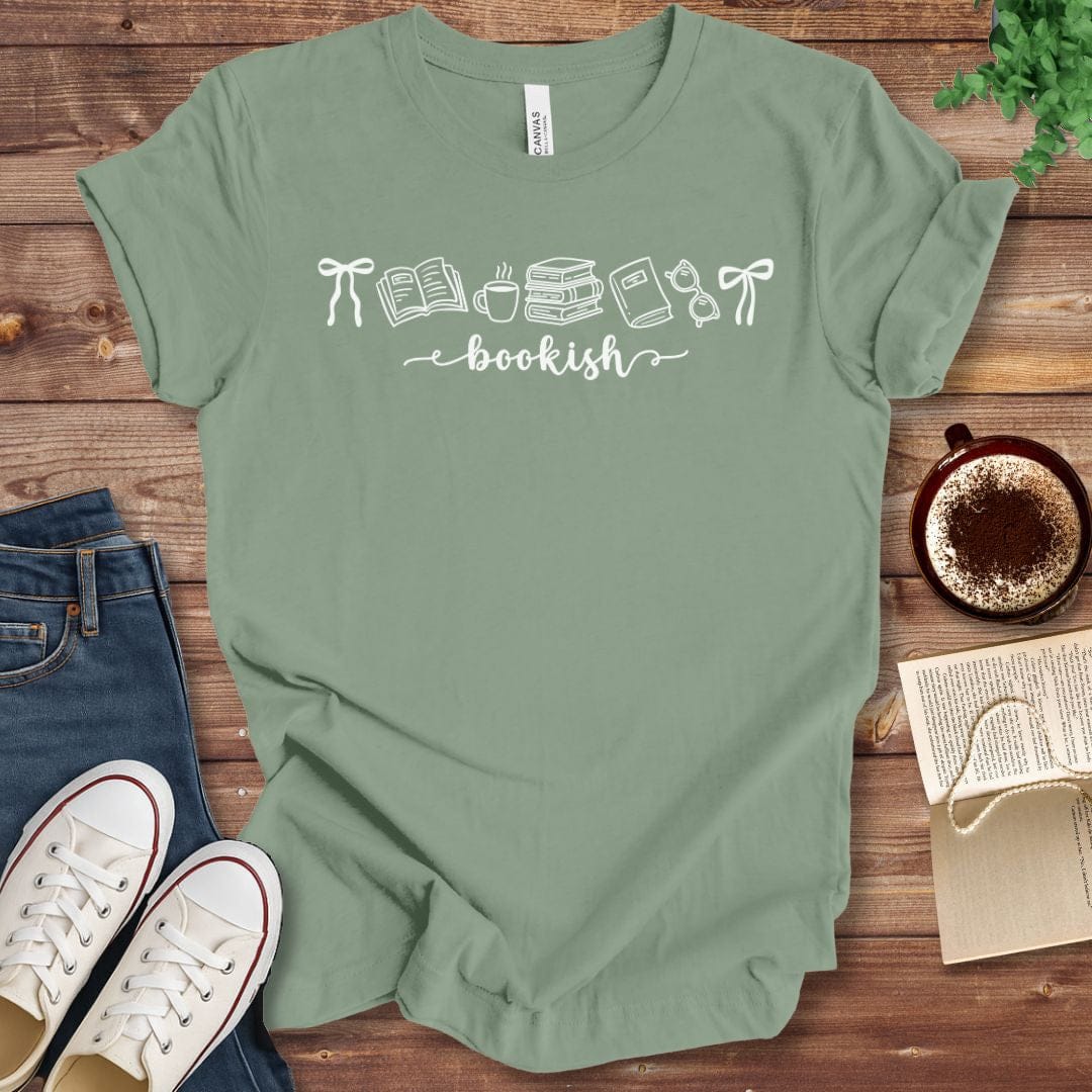 T-Shirt Sage / S Bookish Doodle T-shirt
