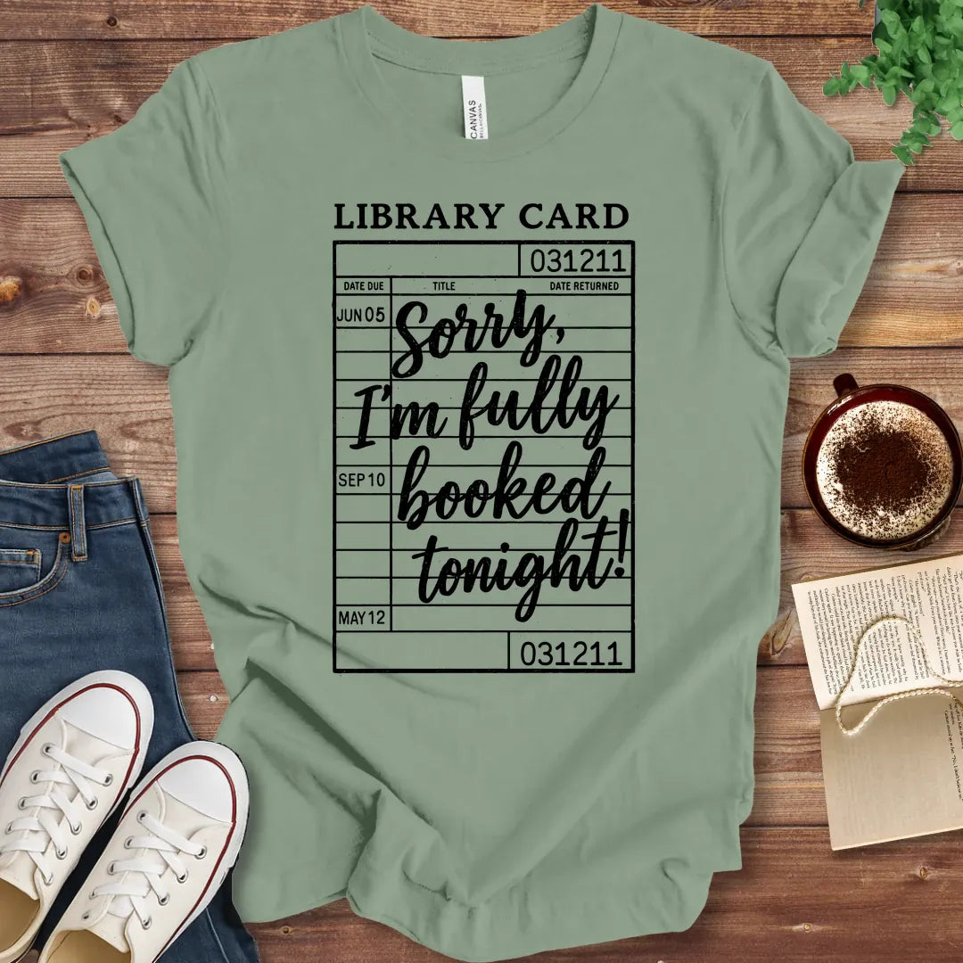 T-Shirt Sage / S Fully Booked Library Card T-Shirt