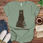 T-Shirt Sage / S I'd Rather Be Reading Cat T-Shirt