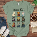 T-Shirt Sage / S Literary Cats T-Shirt