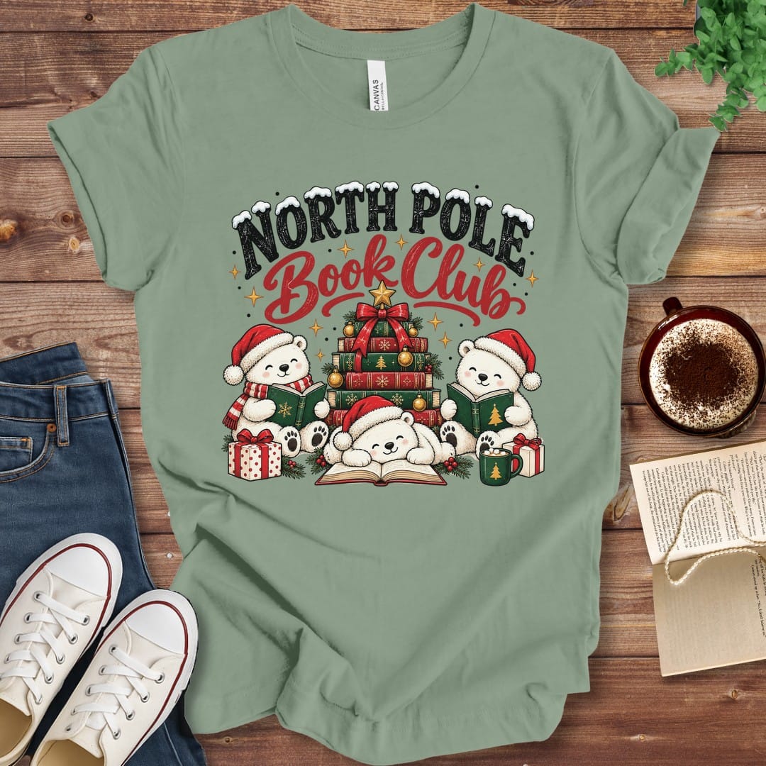 T-Shirt Sage / S North Pole Book Club Polar Bears T-Shirt