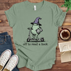 T-Shirt Sage / S Off to Read a Book Frog T-Shirt