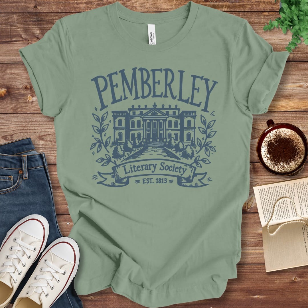 T-Shirt Sage / S Pemberley Literary Society T-Shirt