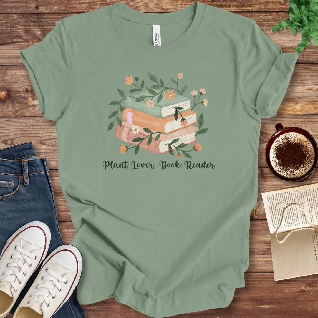 T-Shirt Sage / S Plant Lover Book Reader Shirt