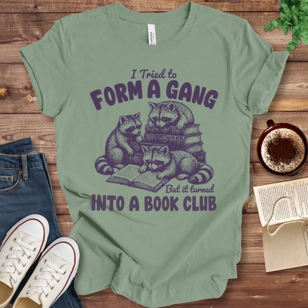 T-Shirt Sage / S Raccoon Book Club T-Shirt