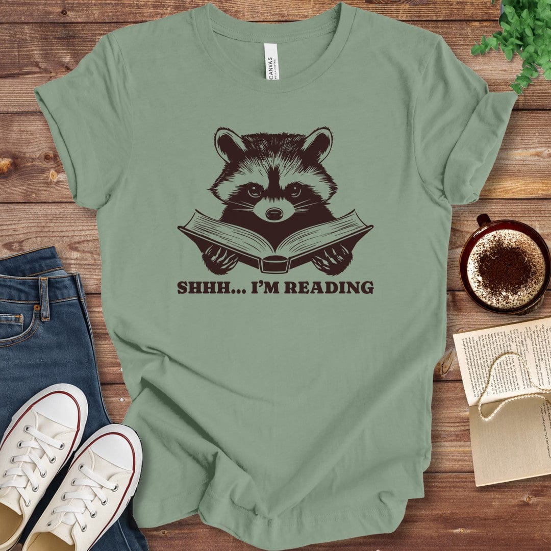 T-Shirt Sage / S Shhh I'm Reading Book Lover Shirt