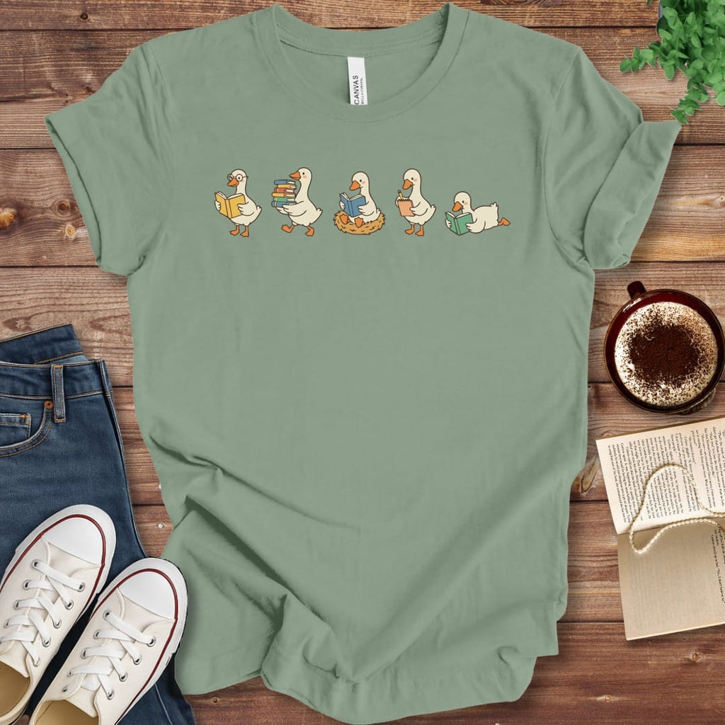 T-Shirt Sage / S Silly Goose Book Lover Shirt