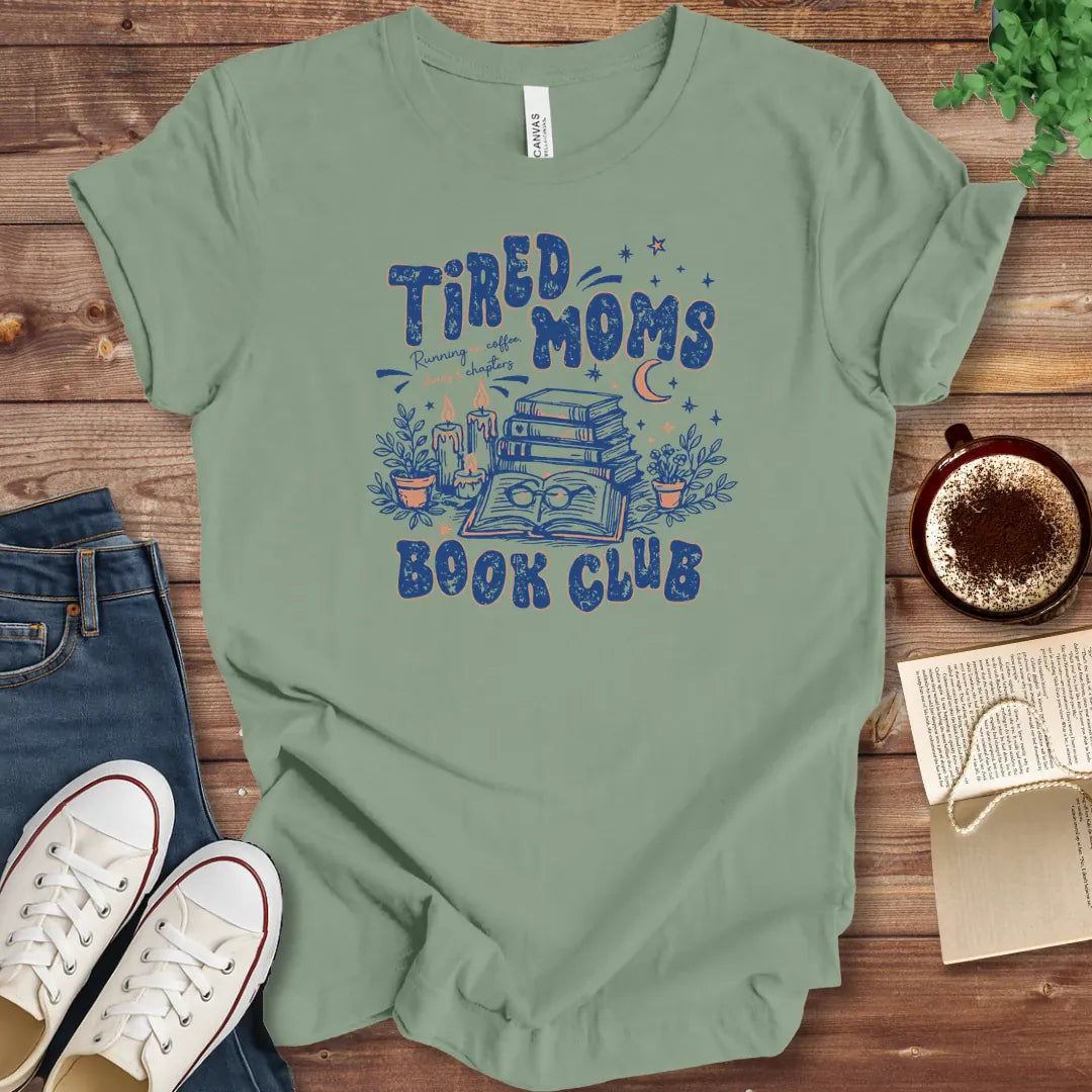 T-Shirt Sage / S Tired Moms Book Club Retro T-Shirt
