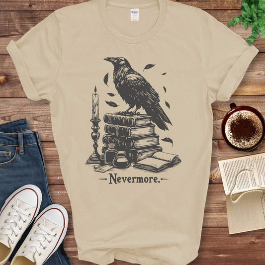 Printful T-shirt Sand / S The Raven Nevermore Shirt
