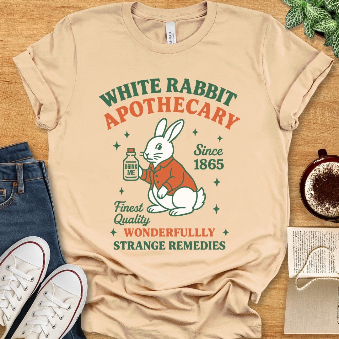 T-Shirt Soft Cream / S Alice in Wonderland Tee - White Rabbit Apothecary