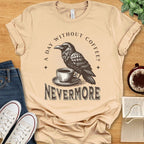 T-Shirt Soft Cream / S Books and Coffee T-shirt “Nevermore”