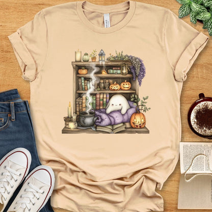 T-Shirt Soft Cream / S Cozy Halloween Ghost T-Shirt