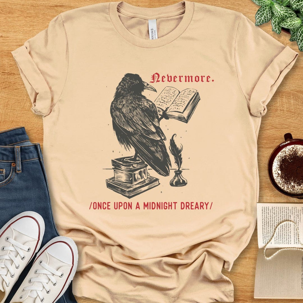 T-Shirt Soft Cream / S Edgar Allan Poe Shirt – The Raven-Inspired Design