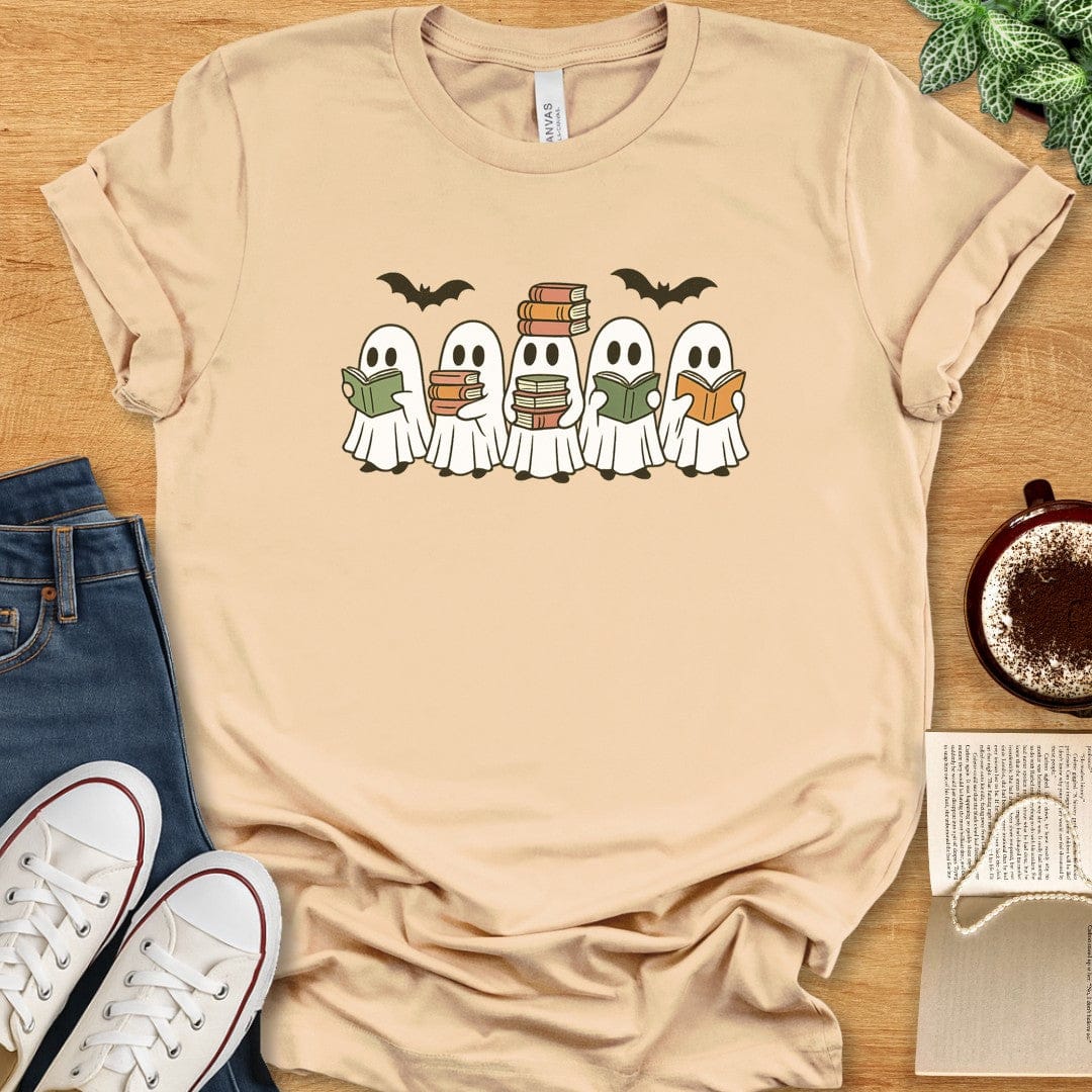 T-Shirt Soft Cream / S Halloween Book Ghosts Shirt