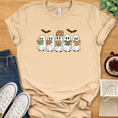 T-Shirt Soft Cream / S Halloween Book Ghosts Shirt