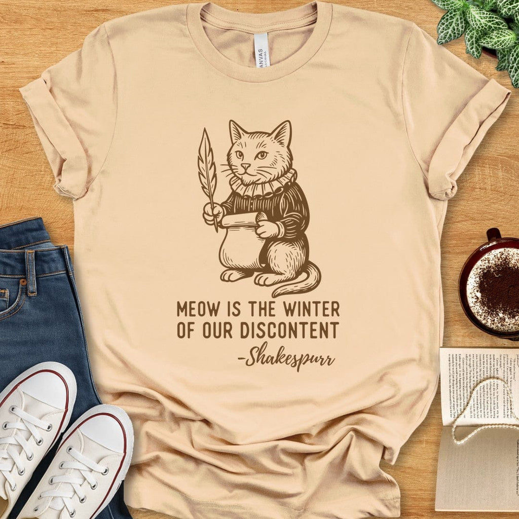T-Shirt Soft Cream / S Shakespurr Funny Shakespeare T-Shirt