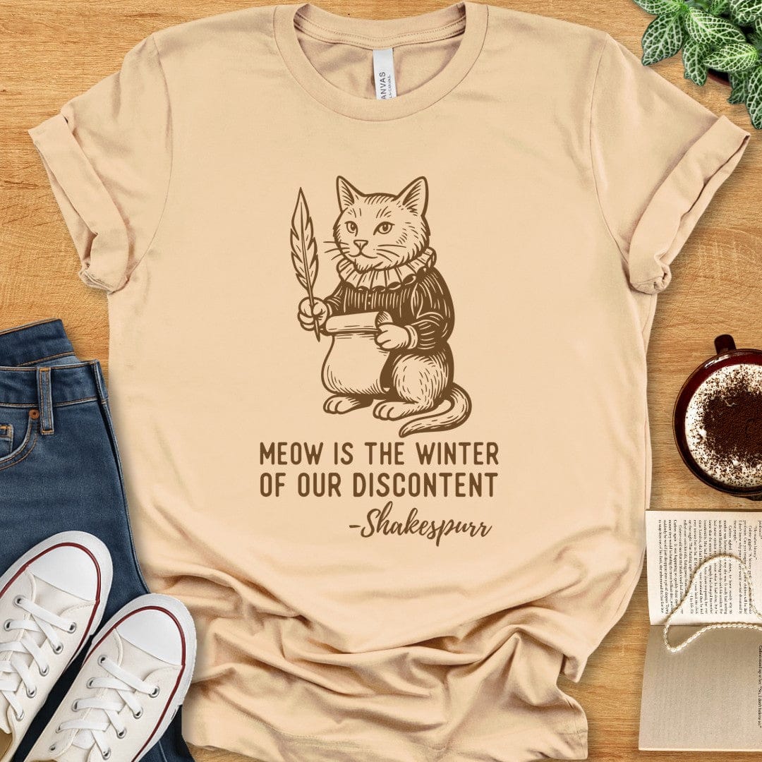 T-Shirt Soft Cream / S Shakespurr Funny Shakespeare T-Shirt