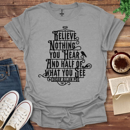 Printful T-shirt Sport Grey / S Edgar Allan Poe T-Shirt with Quote