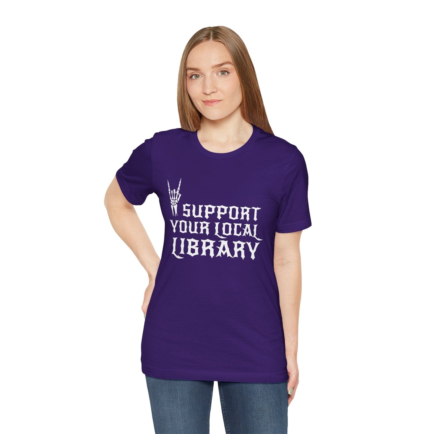 T-Shirt Support Your Library Shirt - Heavy Metal Style