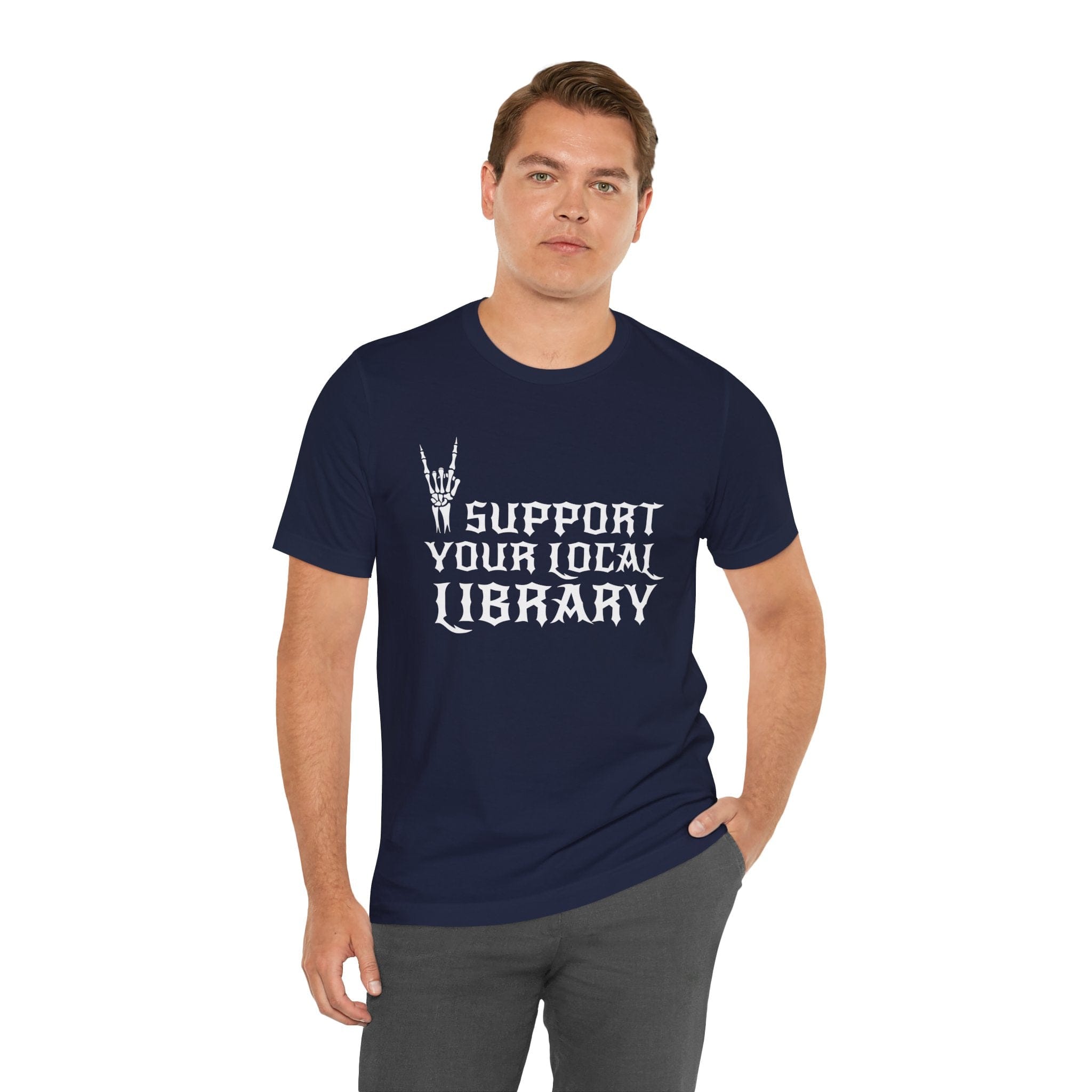 T-Shirt Support Your Library Shirt - Heavy Metal Style