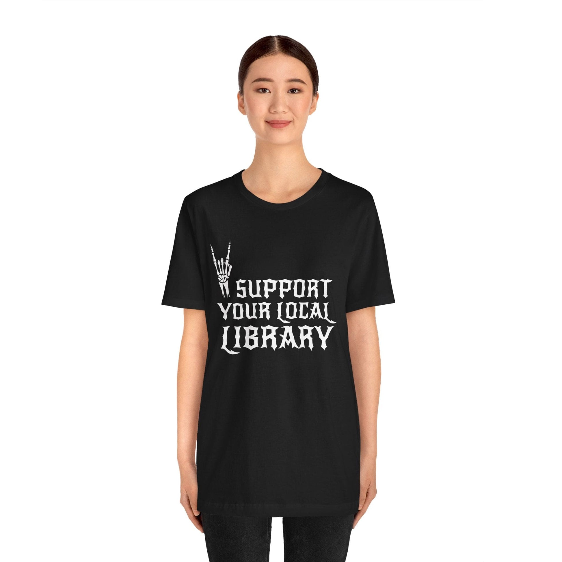 T-Shirt Support Your Library Shirt - Heavy Metal Style