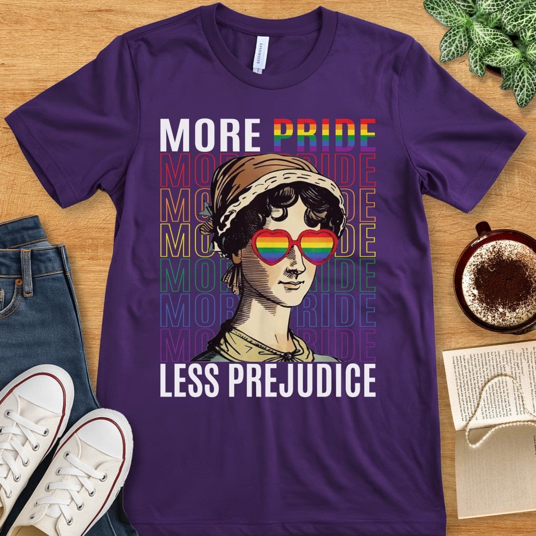 T-Shirt Team Purple / S Book Lover LGBTQ Pride Shirt - More Pride Less Prejudice