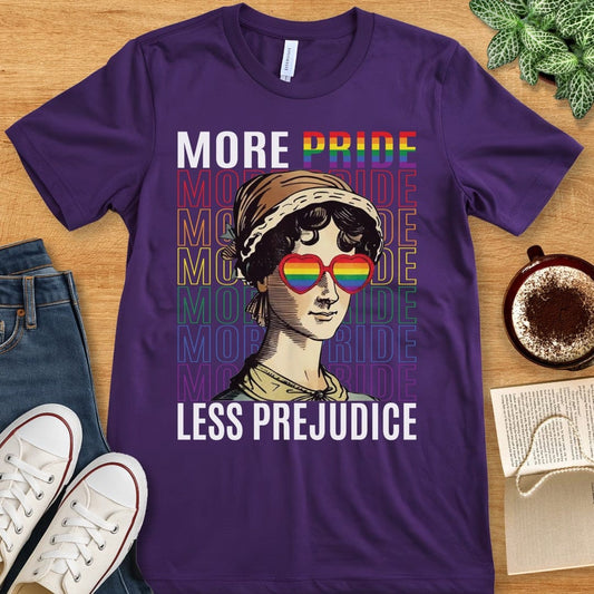 T-Shirt Team Purple / S Book Lover LGBTQ Pride Shirt - More Pride Less Prejudice