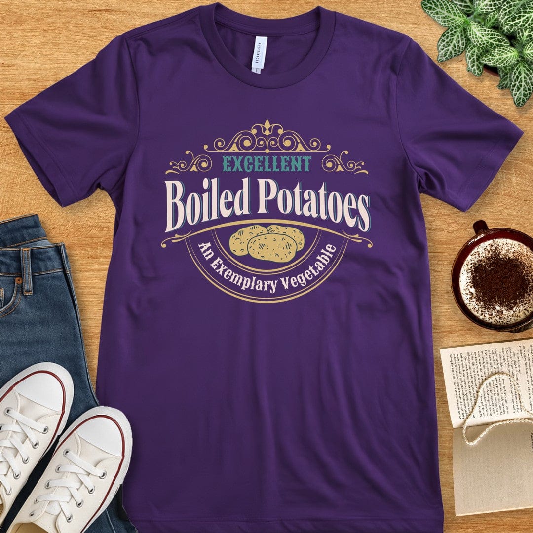 T-Shirt Team Purple / S Excellent Boiled Potatoes Shirt - Funny Jane Austen Pride & Prejudice