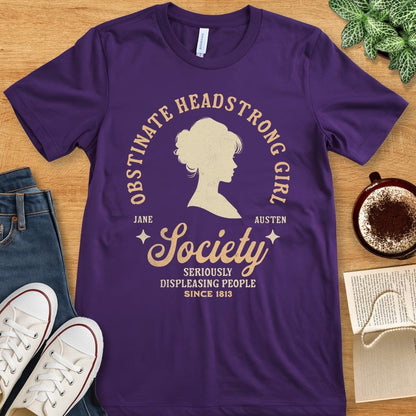 T-Shirt Team Purple / S Jane Austen Shirt - Obstinate Headstrong Girl Society