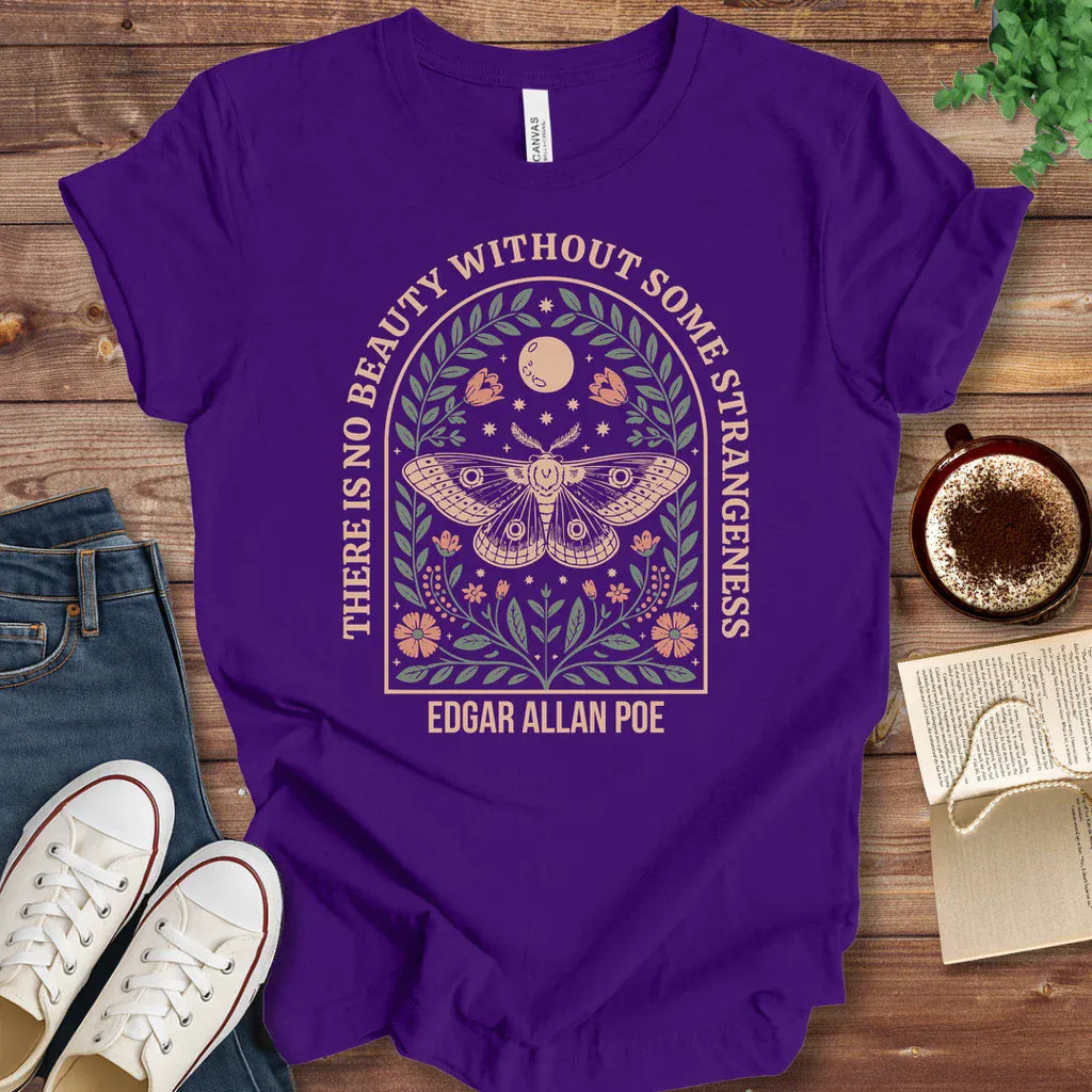 T-Shirt Team Purple / S Poe Beauty Quote Moth Shirt