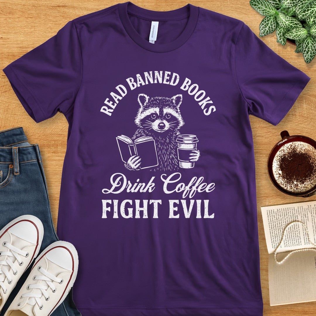 T-Shirt Team Purple / S Read Banned Books Raccoon Shirt