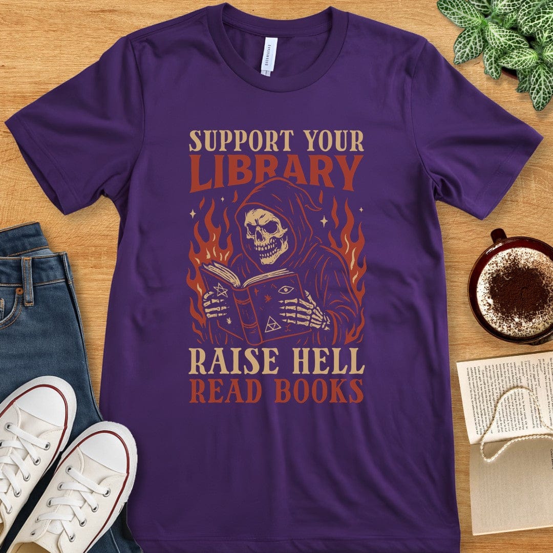 T-Shirt Team Purple / S Support Your Local Library Shirt