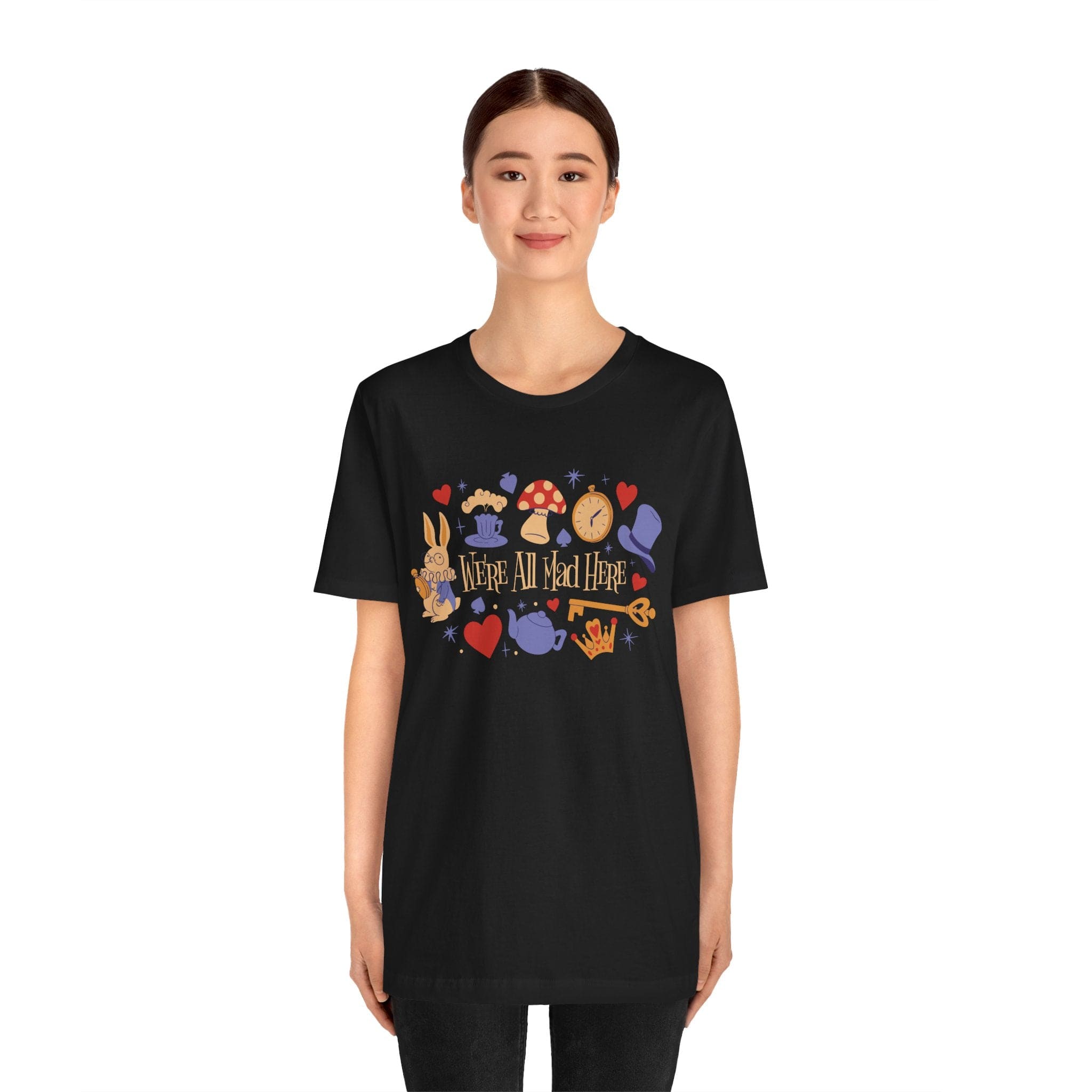 T-Shirt We're All Mad Here Alice In Wonderland Shirt