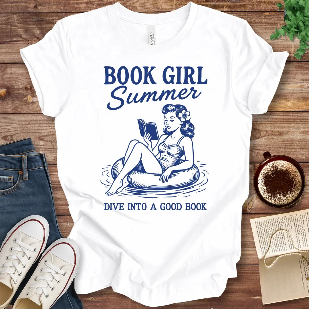 T-Shirt White / S Book Girl Summer Dive T-Shirt